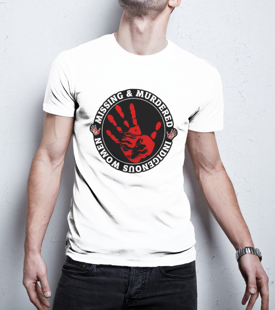 Missing Murdered Indigenous Women Red Handprint Symbol T-Shirt