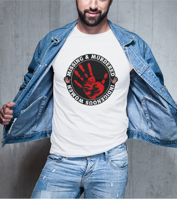 Missing Murdered Indigenous Women Red Handprint Symbol T-Shirt
