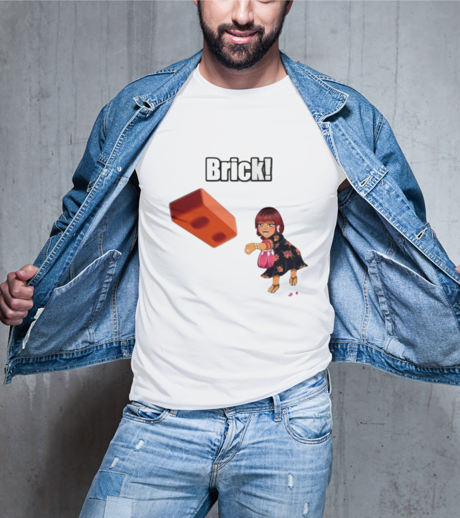 "Brick! Lushious Massacr Character With Red Brick" T-Shirt