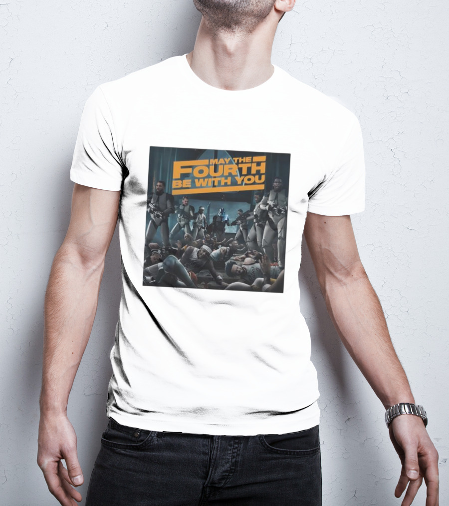May The Fourth Be With You Basketball Players And Stormtroopers Scene T-Shirt