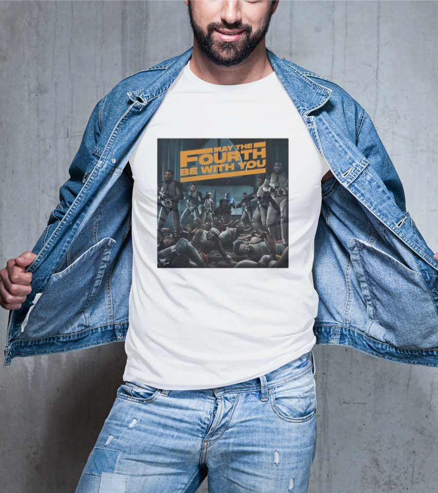 May The Fourth Be With You Basketball Players And Stormtroopers Scene T-Shirt