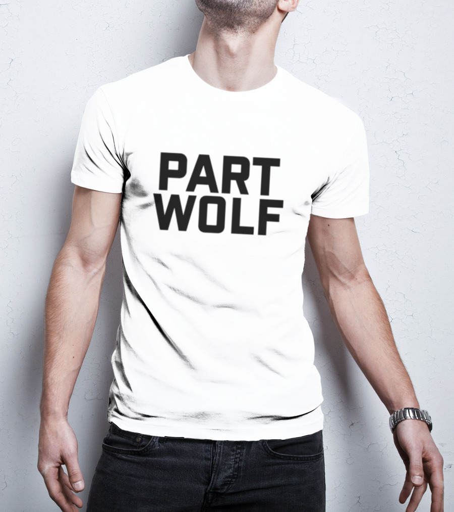 Part Wolf Intricate Howling Wolf In Geometric Moon Design T-Shirt