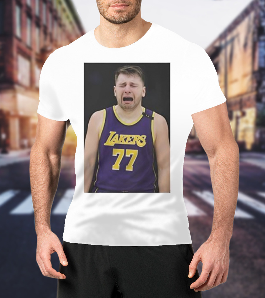 Luka Doncic Crying Lakers Jersey 77 Paul Lambert Justin Gaard T-Shirt