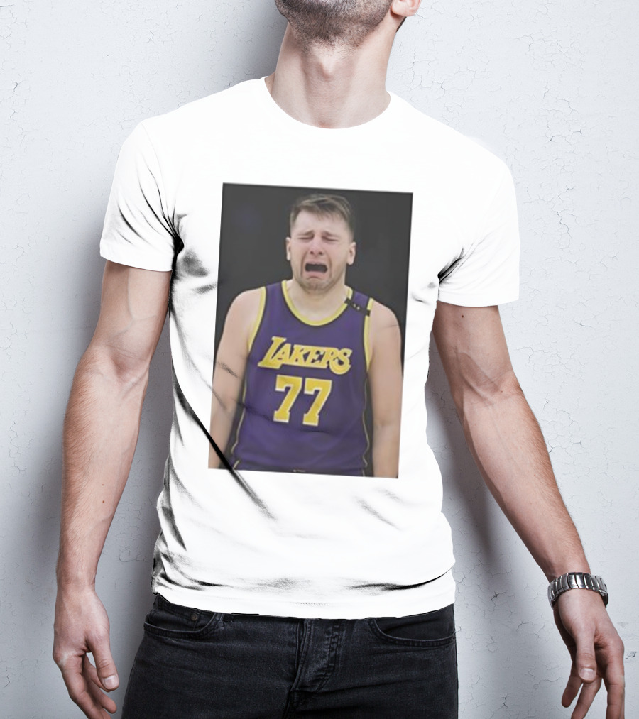 Luka Doncic Crying Lakers Jersey 77 Paul Lambert Justin Gaard T-Shirt