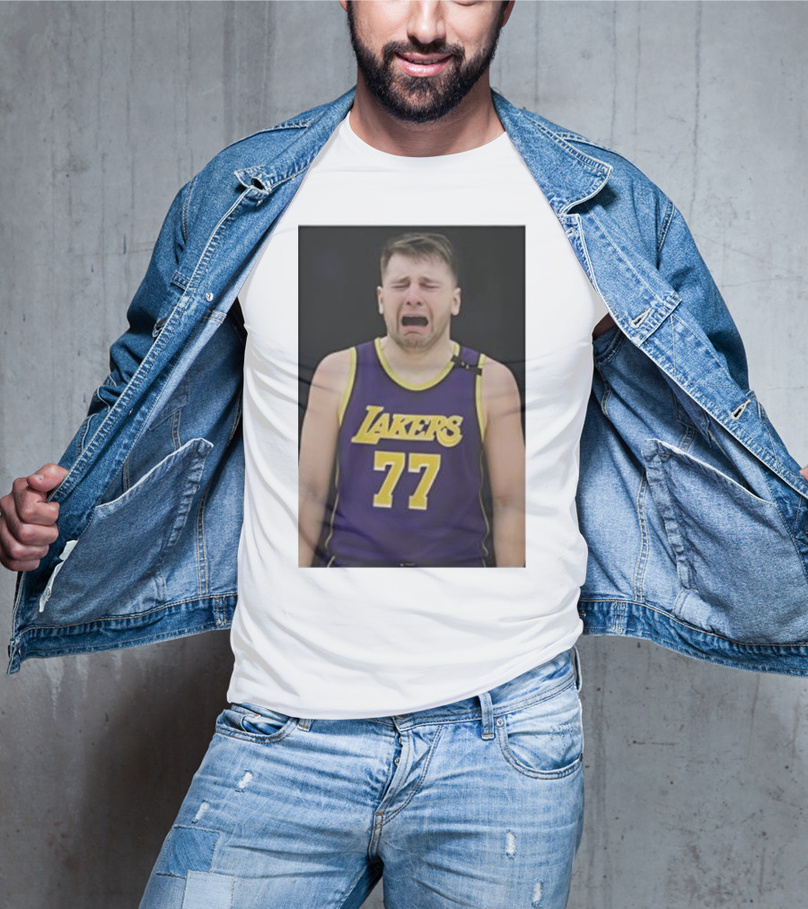 Luka Doncic Crying Lakers Jersey 77 Paul Lambert Justin Gaard T-Shirt