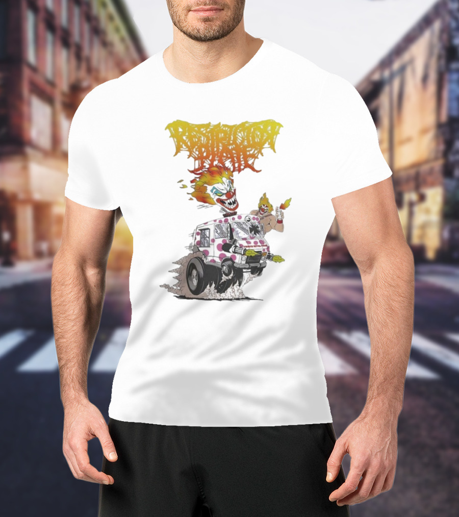 Restrictor Plate Twisted Metal Tour 2025 Flaming Clown Ice Cream Truck Explosion T-Shirt