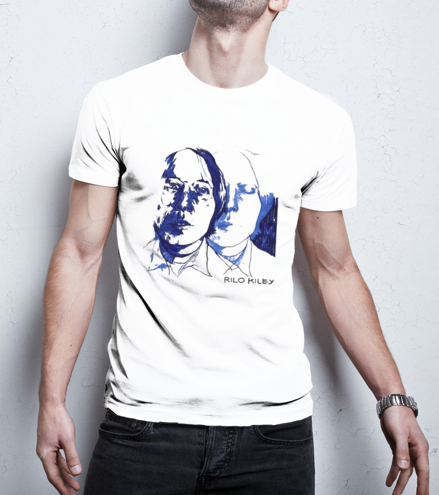 Rilo Kiley Execution Blue Sketch Faces T-Shirt