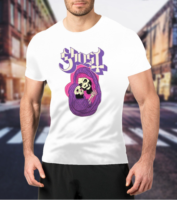 Rockabilia Ghost She Is The Light The Warmth The Power Without Her I Am Lost Hail Mom Skeletons Hugging T-Shirt