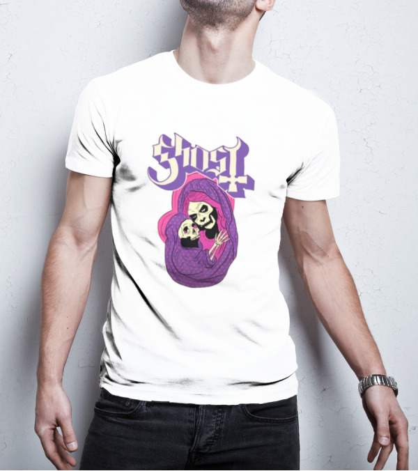 Rockabilia Ghost She Is The Light The Warmth The Power Without Her I Am Lost Hail Mom Skeletons Hugging T-Shirt