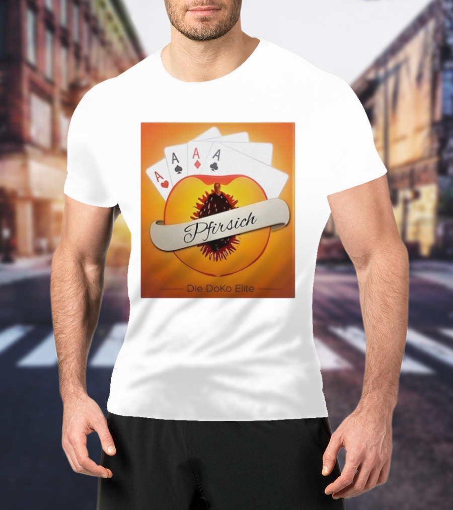 Pfirsich Die Doko Elite Poker Cards Peach Design T-Shirt