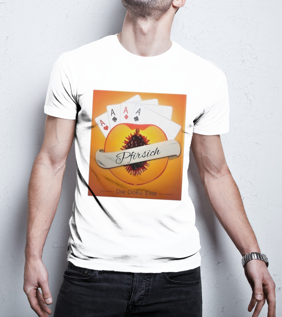 Pfirsich Die Doko Elite Poker Cards Peach Design T-Shirt