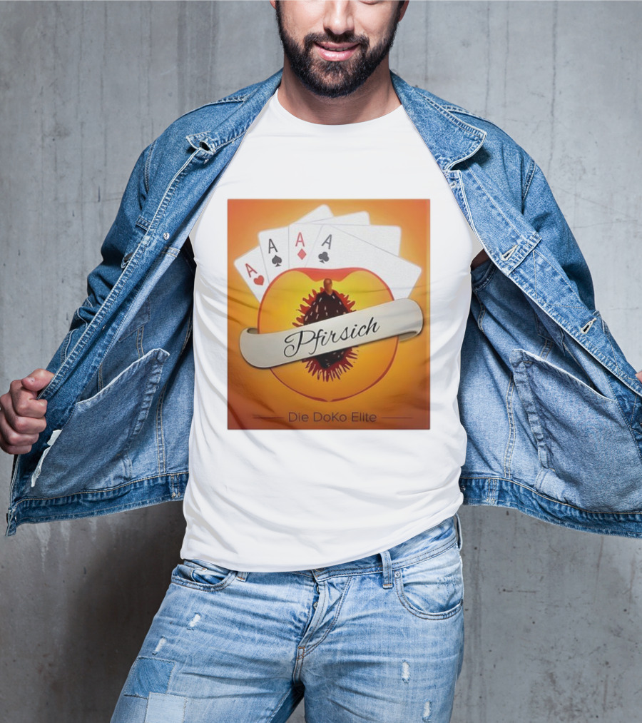 Pfirsich Die Doko Elite Poker Cards Peach Design T-Shirt