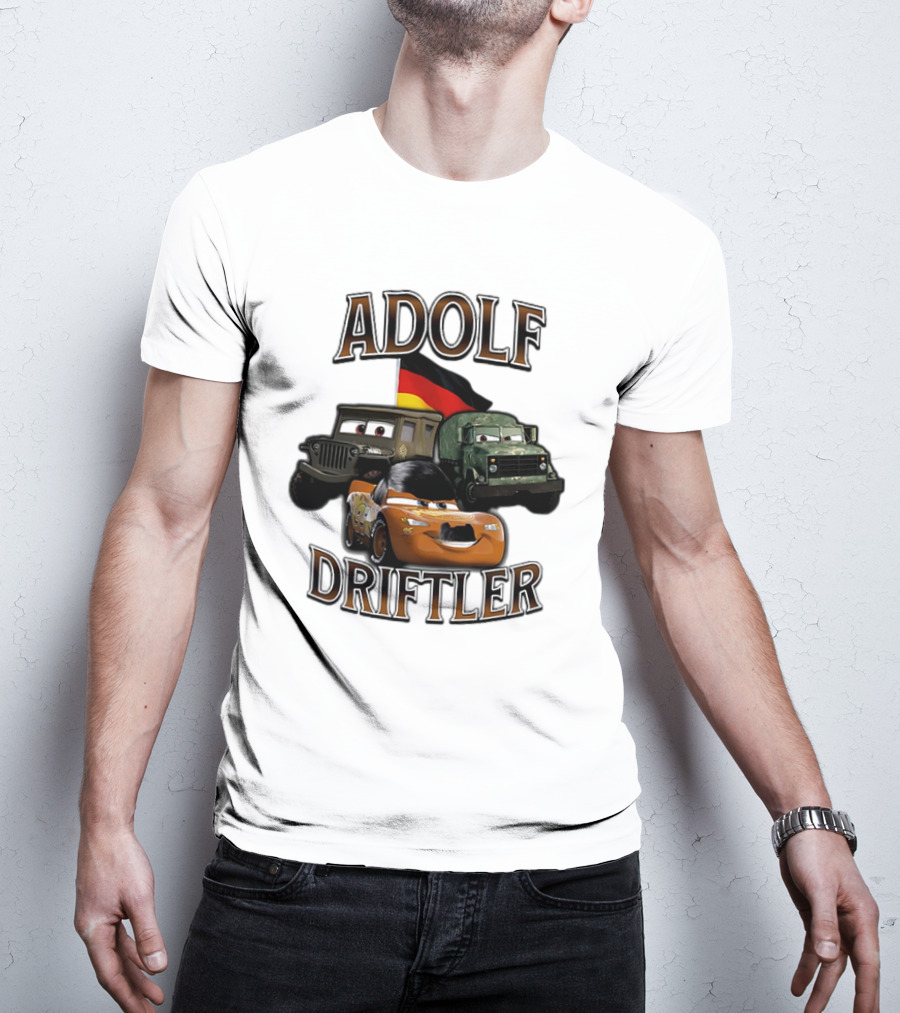 Pixar Cars Adolf Driftler Cartoon Parody T-Shirt