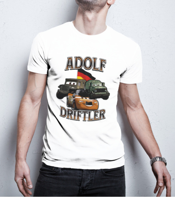 Pixar Cars Adolf Driftler Cartoon Parody T-Shirt