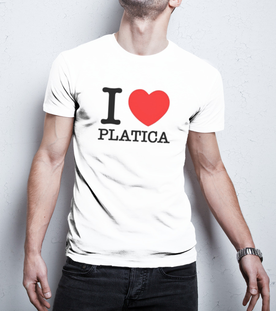 Sazonstudios I Heart Platica Bold Text Red Heart Design T-Shirt