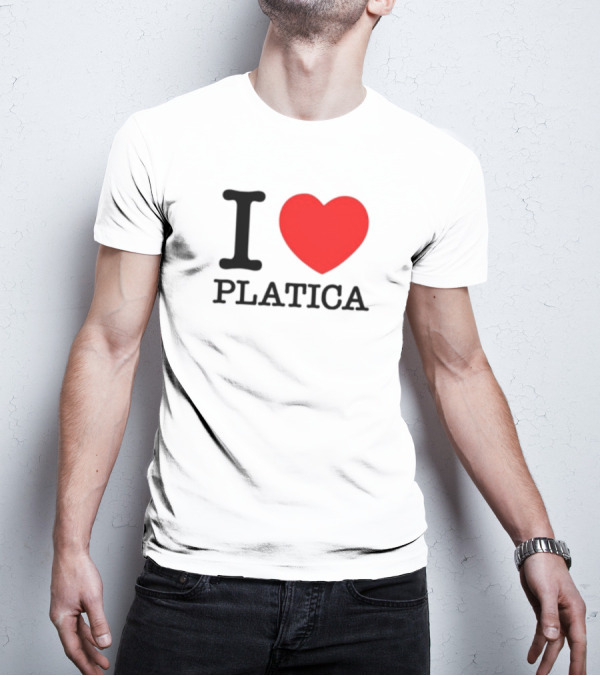 Sazonstudios I Heart Platica Bold Text Red Heart Design T-Shirt
