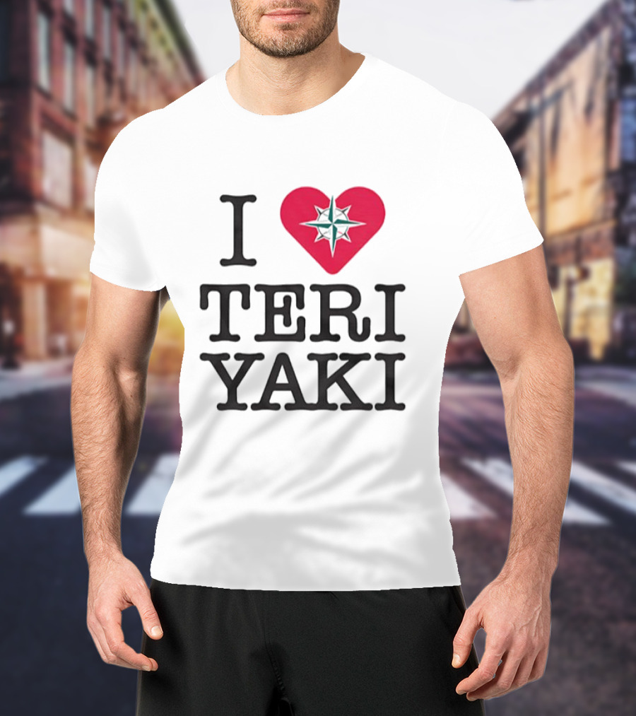 Seattle Mariners I Love Teriyaki Heart Mariners Symbol T-Shirt