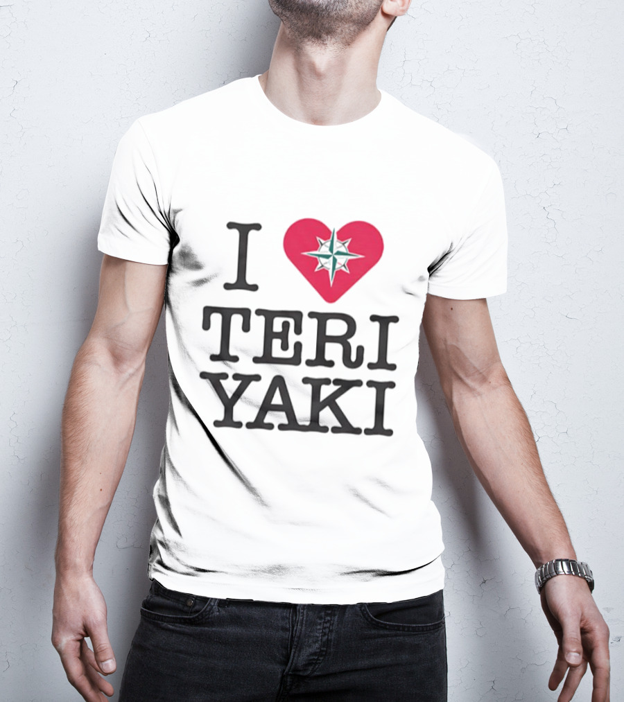 Seattle Mariners I Love Teriyaki Heart Mariners Symbol T-Shirt
