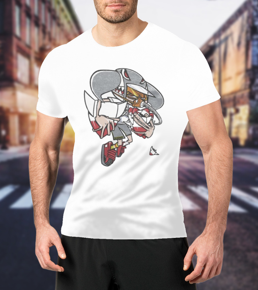 Gimme Project Shark Character With Red Sneaker And Hose T-Shirt
