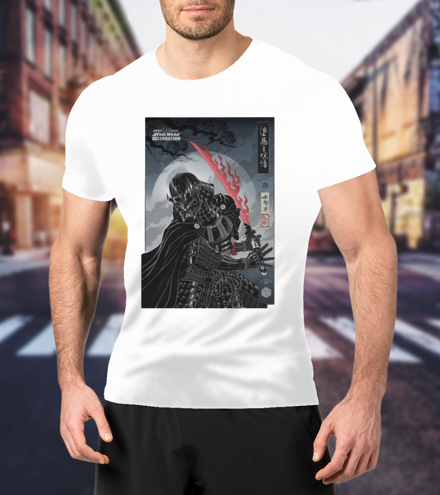 Japan 2025 Star Wars Celebration Badge Darth Vader Samurai Warrior Final Reveal Characters T-Shirt
