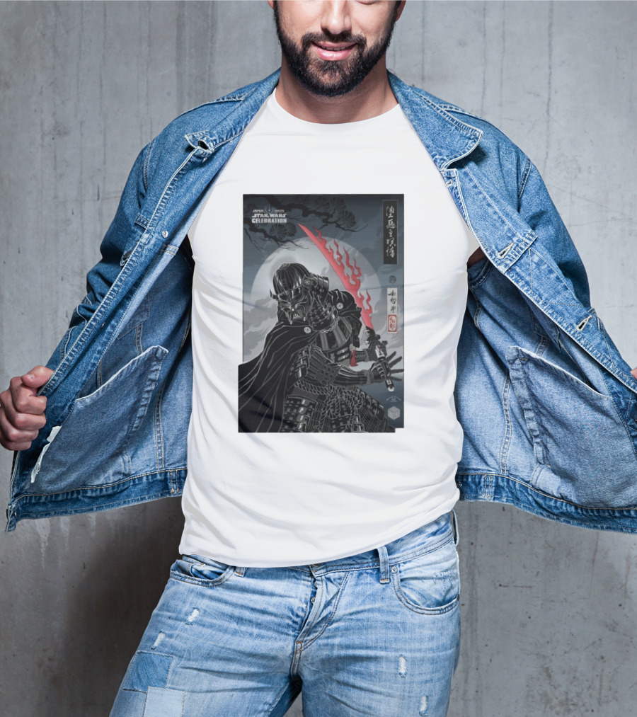 Japan 2025 Star Wars Celebration Badge Darth Vader Samurai Warrior Final Reveal Characters T-Shirt