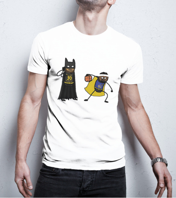 Batman Robin Stephen Curry Jimmy Butler Golden State Warriors Basketball Cartoon T-Shirt