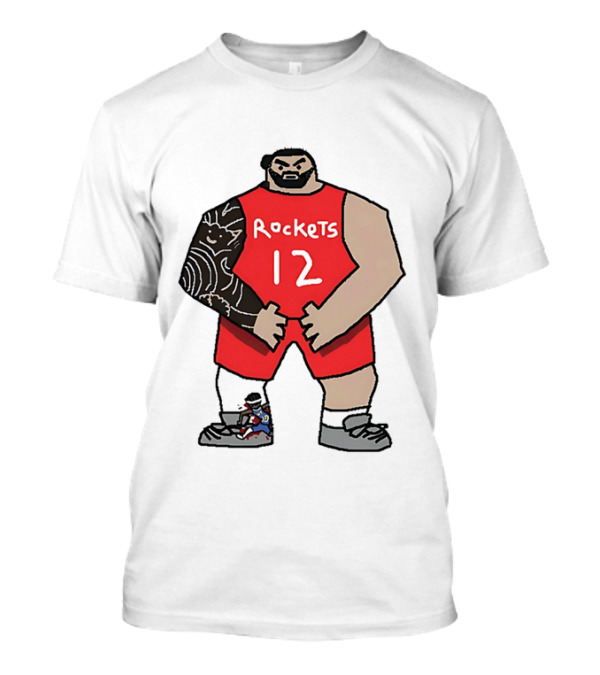 Houston Rockets Cartoon Figure No.12 Basketball Steven Adams T-Shirt