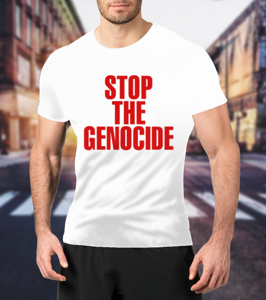 Stop The Genocide Red Bold Statement T-Shirt