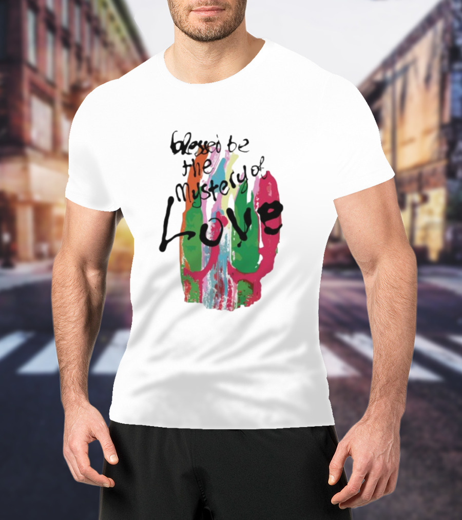Sufjan Stevens Blessed Be The Mystery Of Love Colorful Brushstroke Typography T-Shirt
