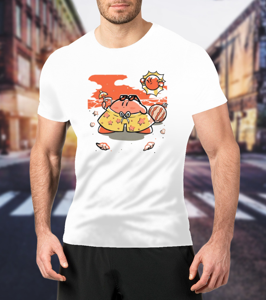 Summer Vibes Hanshumon Cute Beach Character With Sunglasses And Beach Ball T-Shirt