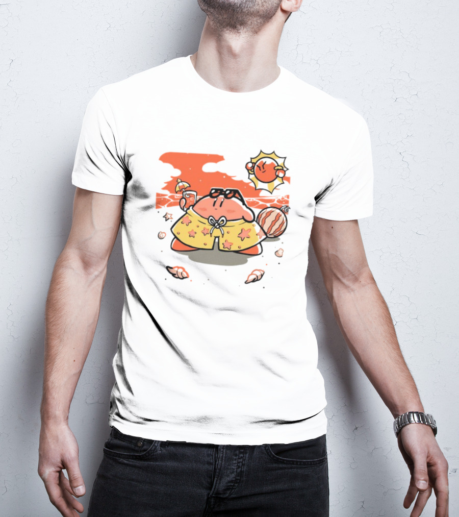 Summer Vibes Hanshumon Cute Beach Character With Sunglasses And Beach Ball T-Shirt