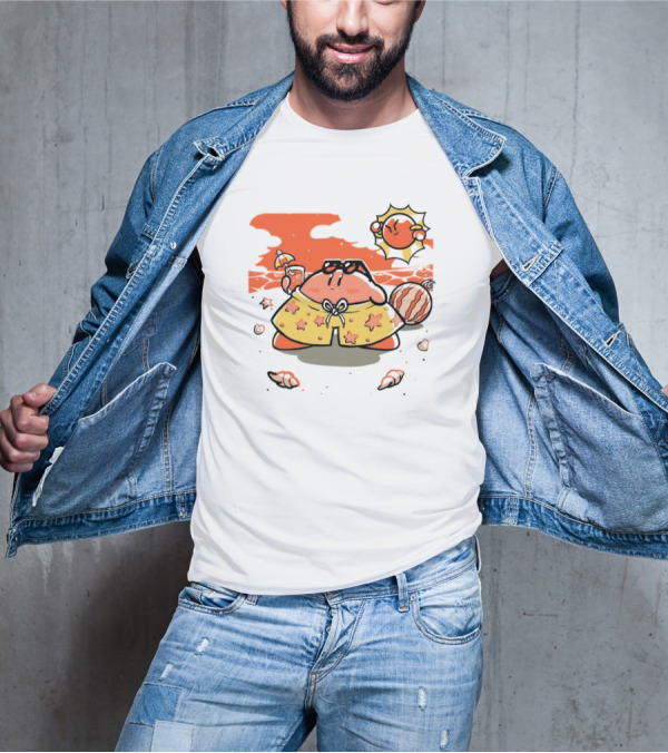 Summer Vibes Hanshumon Cute Beach Character With Sunglasses And Beach Ball T-Shirt