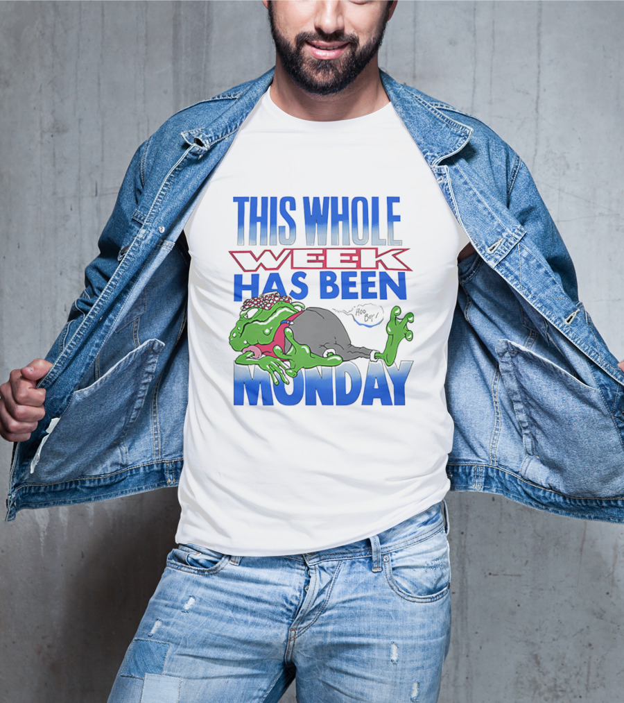 This Whole Week Has Been Monday Toad Cartoon Tired Frog T-Shirt
