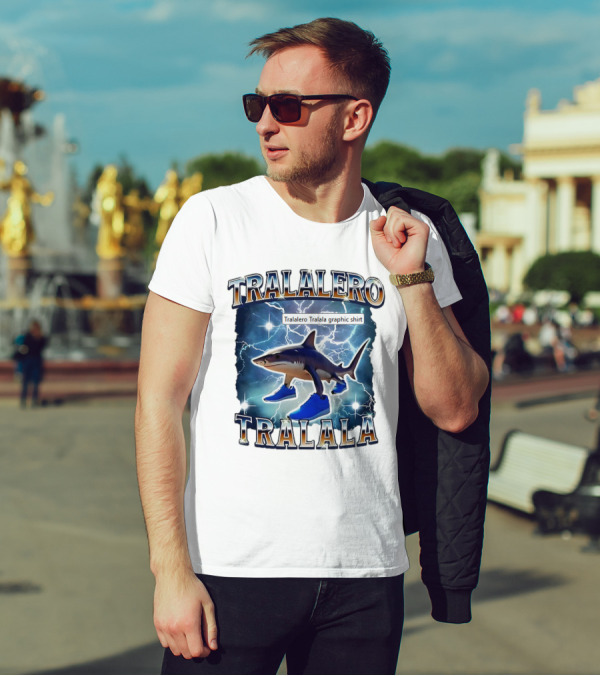 Tralalero Tralala Shark In Sneakers Electric Storm T-Shirt