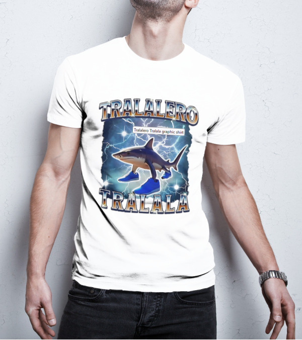 Tralalero Tralala Shark In Sneakers Electric Storm T-Shirt