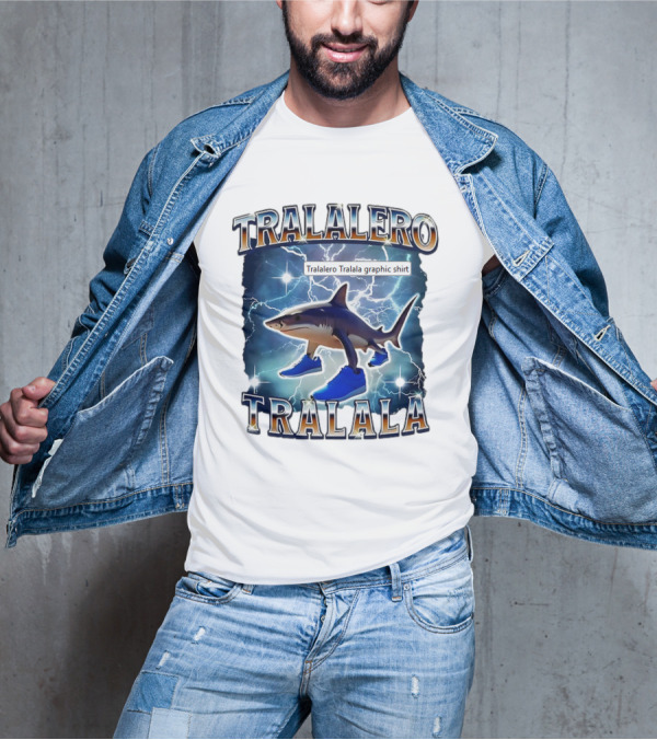 Tralalero Tralala Shark In Sneakers Electric Storm T-Shirt