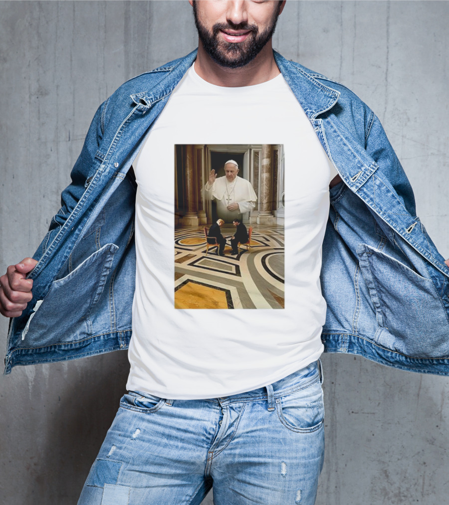 Trump Zelensky Pope Francis St Peters Basilica Meeting Scene T-Shirt