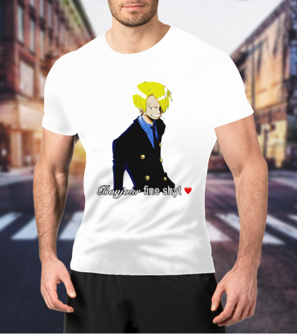 Vinsmoke Sanji Bonjour Fine Shyt Cartoon Character Heart Icon T-Shirt