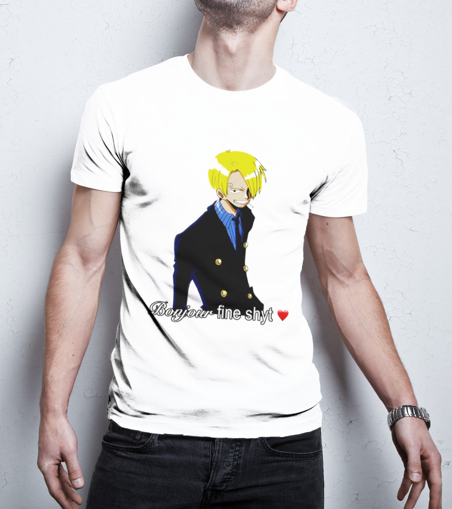 Vinsmoke Sanji Bonjour Fine Shyt Cartoon Character Heart Icon T-Shirt