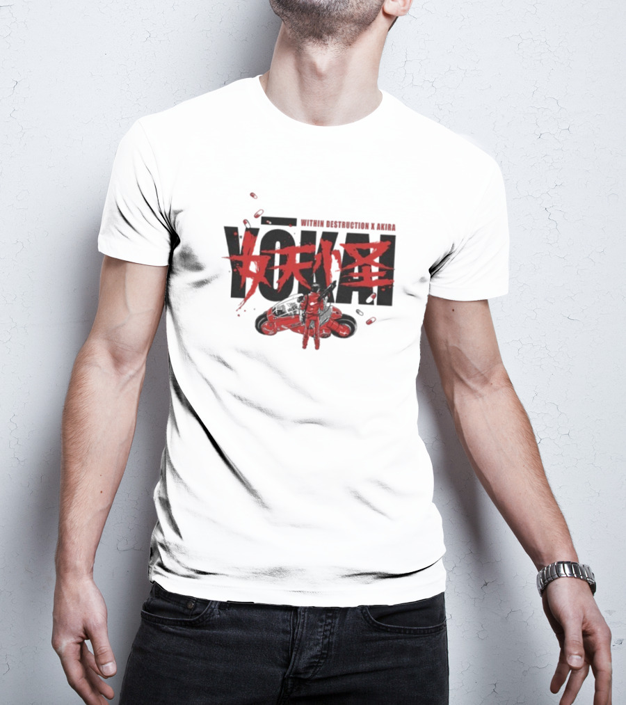 Within Destruction Akira Yokai Kanji And Motorcycle Scene T-Shirt