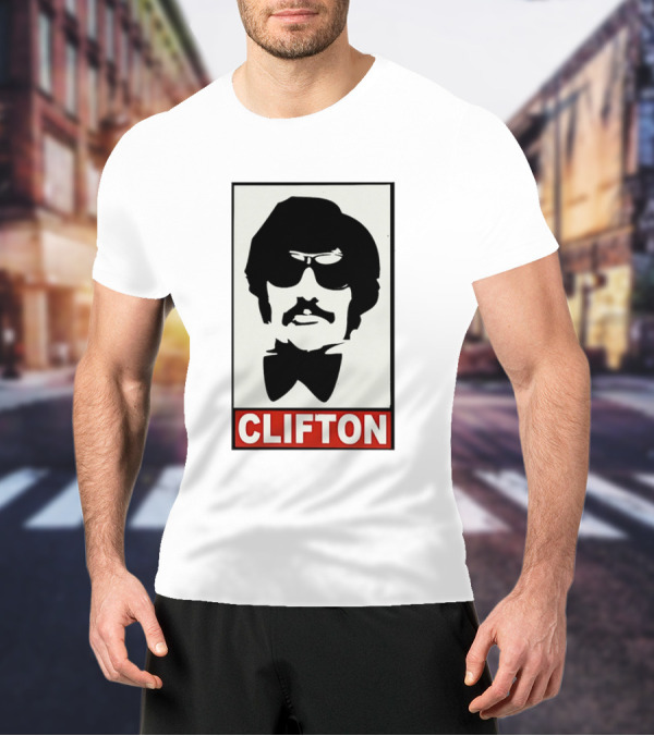 CLIFTON Sunglasses Moustache Red Box Style T-Shirt