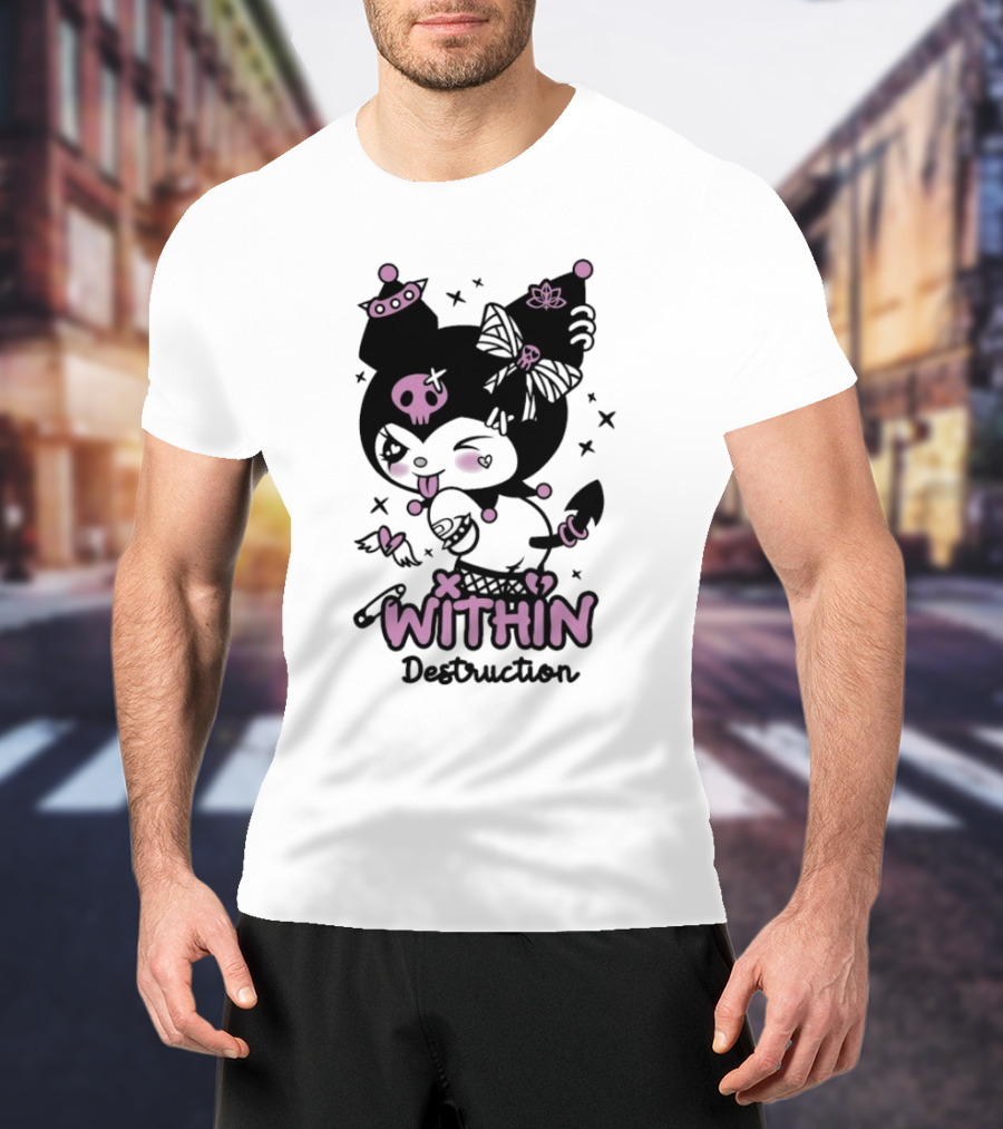 Within Destruction Devil Kitty Kuromi Skull And Bow Elements T-Shirt