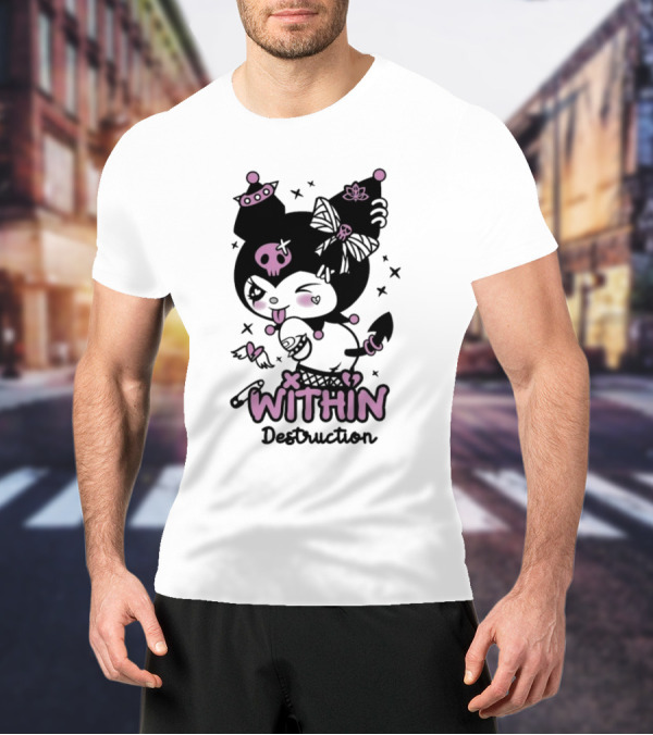 Within Destruction Devil Kitty Kuromi Skull And Bow Elements T-Shirt
