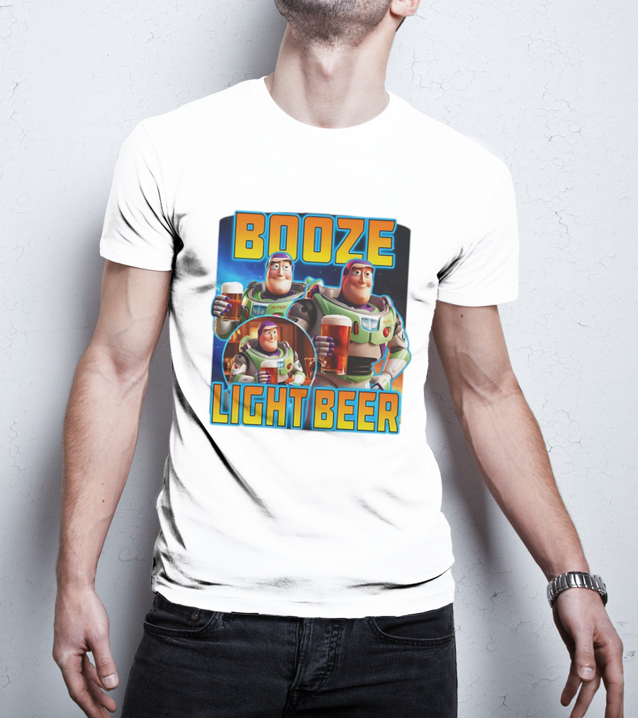 Booze Light Beer Buzz Lightyear Holding Beer T-Shirt