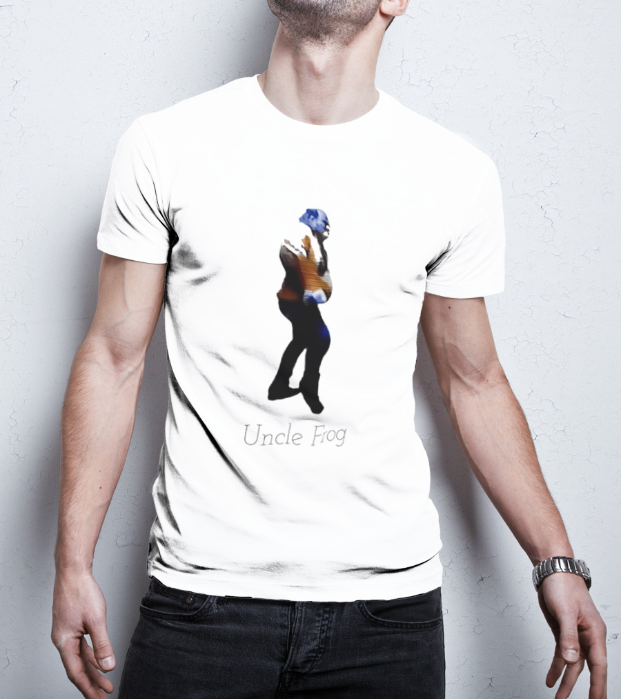 Uncle Frog Vibrant Blue And Orange Silhouette T-Shirt
