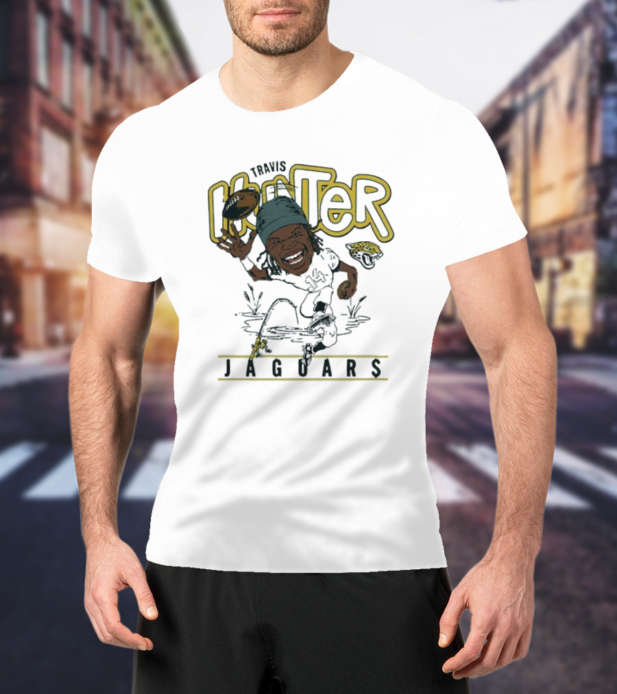 Travis Hunter Jacksonville Jaguars Caricature Football Player Illustration T-Shirt