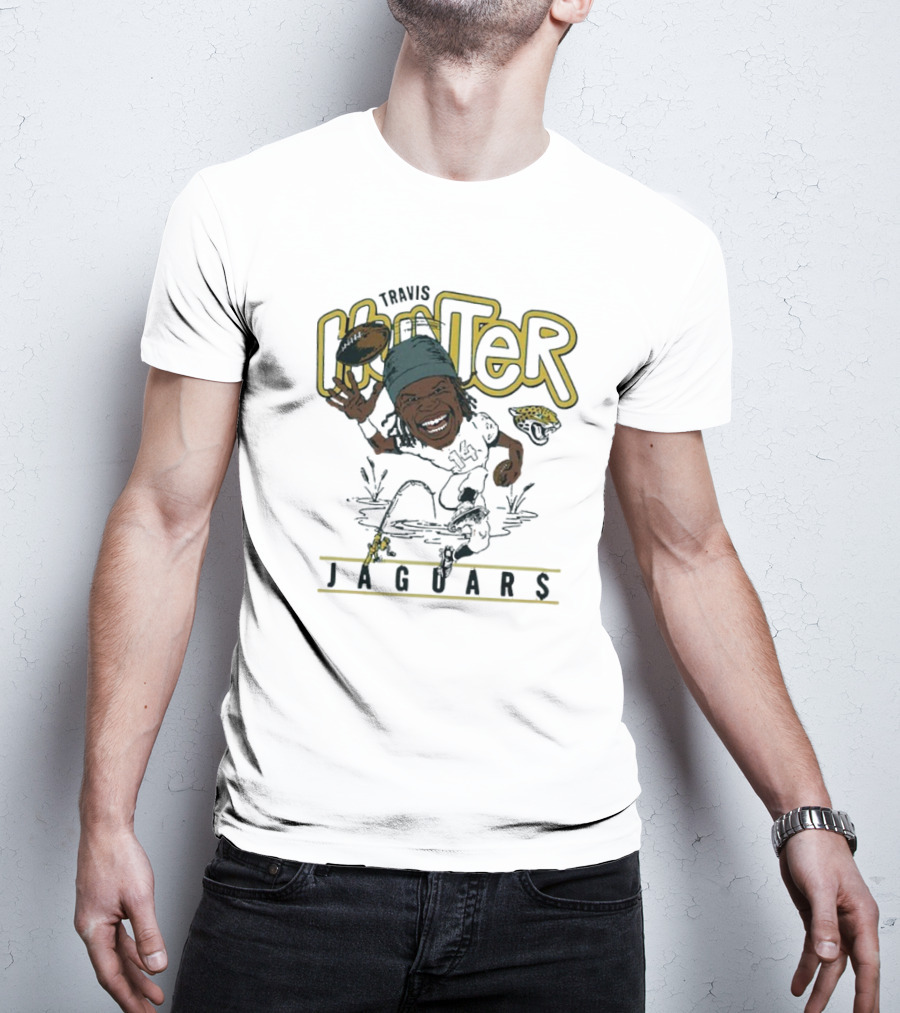 Travis Hunter Jacksonville Jaguars Caricature Football Player Illustration T-Shirt