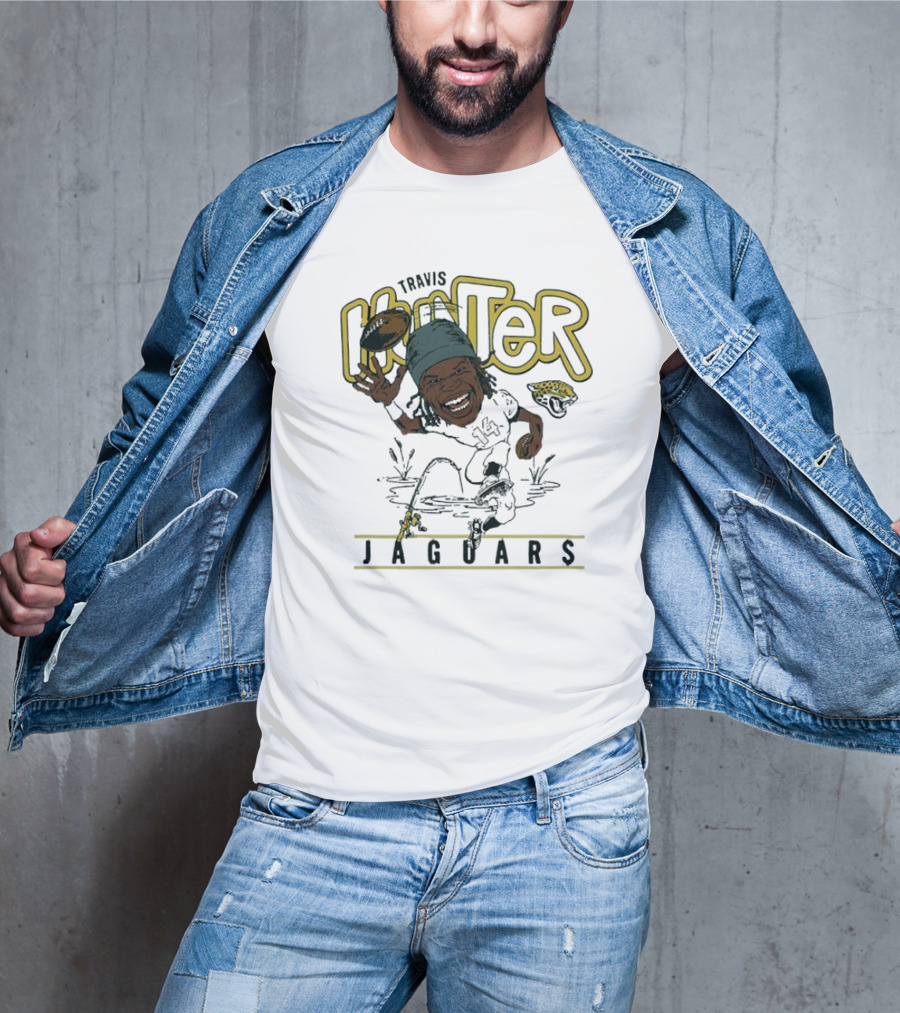 Travis Hunter Jacksonville Jaguars Caricature Football Player Illustration T-Shirt