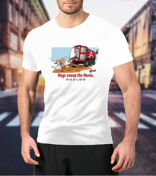 Hogs Sweep The Horns Texas Longhorns Vs. Arkansas Razorbacks T-Shirt