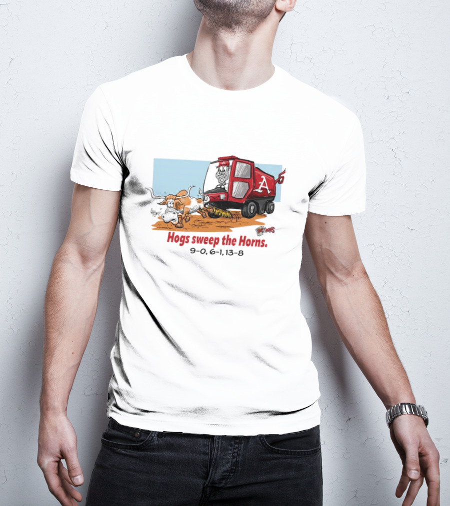 Hogs Sweep The Horns Texas Longhorns Vs. Arkansas Razorbacks T-Shirt